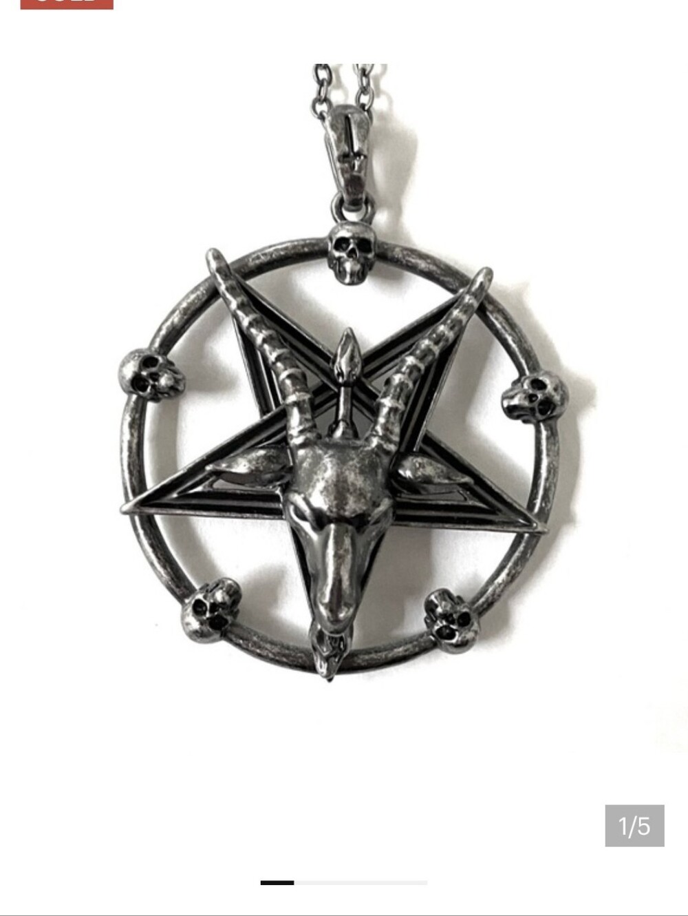 Killstar Baphomet Dark Prince Necklace pentagram goat skulls occult goth pendant